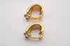 Authentic NINA RICCI Vintage Clip-on Earrings Gold Tone 8617J