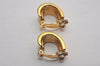 Authentic NINA RICCI Vintage Clip-on Earrings Gold Tone 8617J