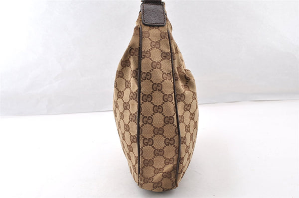 Auth GUCCI Web Sherry Line Shoulder Bag GG Canvas Leather 145757 Brown 8618I