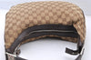 Auth GUCCI Web Sherry Line Shoulder Bag GG Canvas Leather 145757 Brown 8618I