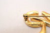 Authentic NINA RICCI Vintage Logo Motif Brooch Accessory Gold Tone 8618J