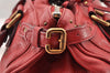 Authentic Chloe Paddington Vintage Leather Shoulder Hand Bag Purse Red 8619I