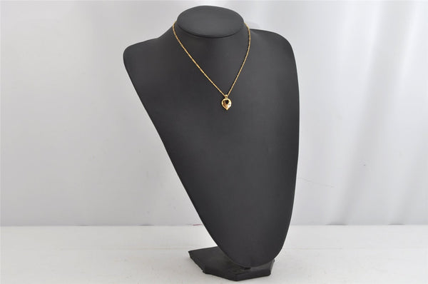 Authentic NINA RICCI Vintage Gold Tone Leaf Shaped Chain Pendant Necklace  8619J