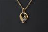 Authentic NINA RICCI Vintage Gold Tone Leaf Shaped Chain Pendant Necklace  8619J
