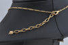 Authentic NINA RICCI Vintage Gold Tone Leaf Shaped Chain Pendant Necklace  8619J
