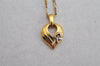 Authentic NINA RICCI Vintage Gold Tone Leaf Shaped Chain Pendant Necklace  8619J