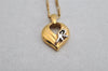 Authentic NINA RICCI Vintage Gold Tone Leaf Shaped Chain Pendant Necklace  8619J