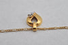 Authentic NINA RICCI Vintage Gold Tone Leaf Shaped Chain Pendant Necklace  8619J