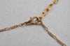 Authentic NINA RICCI Vintage Gold Tone Leaf Shaped Chain Pendant Necklace  8619J