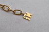 Authentic NINA RICCI Vintage Gold Tone Leaf Shaped Chain Pendant Necklace  8619J