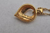 Authentic NINA RICCI Vintage Gold Tone Leaf Shaped Chain Pendant Necklace  8619J