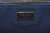 Authentic PRADA Canapa Stampata L Vintage Denim Tote Hand Bag B1872B Blue 8620I