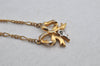 Authentic NINA RICCI Gold Tone Ribbon Shaped Chain Pendant Necklace Junk 8620J