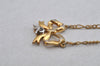 Authentic NINA RICCI Gold Tone Ribbon Shaped Chain Pendant Necklace Junk 8620J