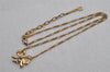 Authentic NINA RICCI Gold Tone Ribbon Shaped Chain Pendant Necklace Junk 8620J