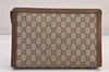 Authentic GUCCI GG Plus Clutch Hand Bag Purse PVC Leather Brown Junk 8620M