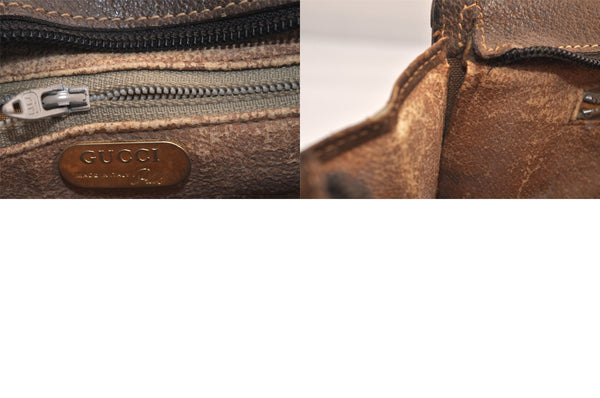 Authentic GUCCI GG Plus Clutch Hand Bag Purse PVC Leather Brown Junk 8620M