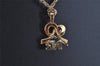 Authentic NINA RICCI Vintage Gold Tone Rhinestone Chain Pendant Necklace 8621J