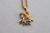 Authentic NINA RICCI Vintage Gold Tone Rhinestone Chain Pendant Necklace 8621J