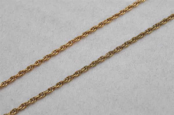 Authentic NINA RICCI Vintage Gold Tone Rhinestone Chain Pendant Necklace 8621J
