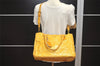 Authentic PRADA Vintage Enamel 2Way Shoulder Hand Bag Yellow 8622I