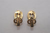 Authentic NINA RICCI Vintage Clip-on Rhinestone Earrings Gold Tone 8622J