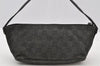 Authentic GUCCI Hand Bag Pouch Purse GG Canvas Leather 07198 Black 8623I