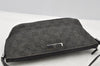 Authentic GUCCI Hand Bag Pouch Purse GG Canvas Leather 07198 Black 8623I