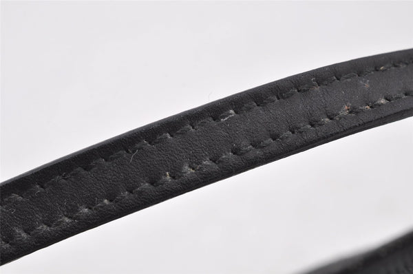 Authentic GUCCI Hand Bag Pouch Purse GG Canvas Leather 07198 Black 8623I