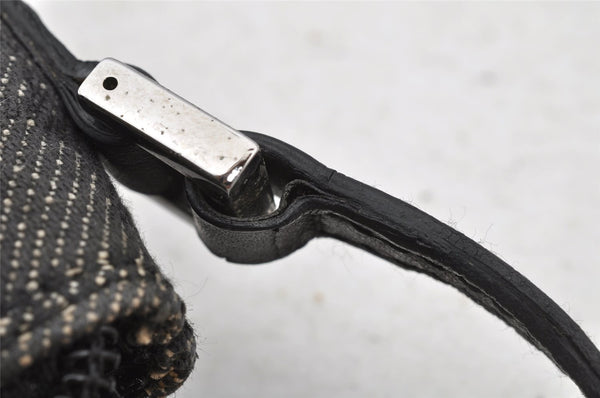 Authentic GUCCI Hand Bag Pouch Purse GG Canvas Leather 07198 Black 8623I