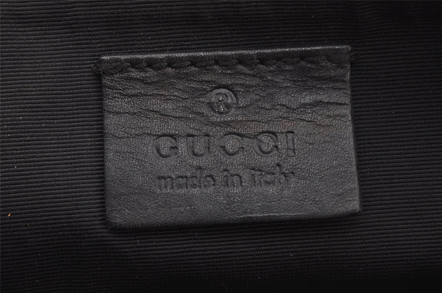 Authentic GUCCI Hand Bag Pouch Purse GG Canvas Leather 07198 Black 8623I