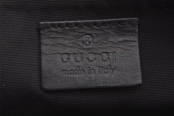 Authentic GUCCI Hand Bag Pouch Purse GG Canvas Leather 07198 Black 8623I