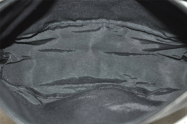 Authentic GUCCI Hand Bag Pouch Purse GG Canvas Leather 07198 Black 8623I