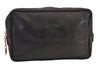 Authentic VERSACE Medusa Leather Clutch Hand Bag Pouch Purse Black 8624M