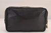 Authentic VERSACE Medusa Leather Clutch Hand Bag Pouch Purse Black 8624M