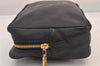 Authentic VERSACE Medusa Leather Clutch Hand Bag Pouch Purse Black 8624M