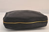 Authentic VERSACE Medusa Leather Clutch Hand Bag Pouch Purse Black 8624M