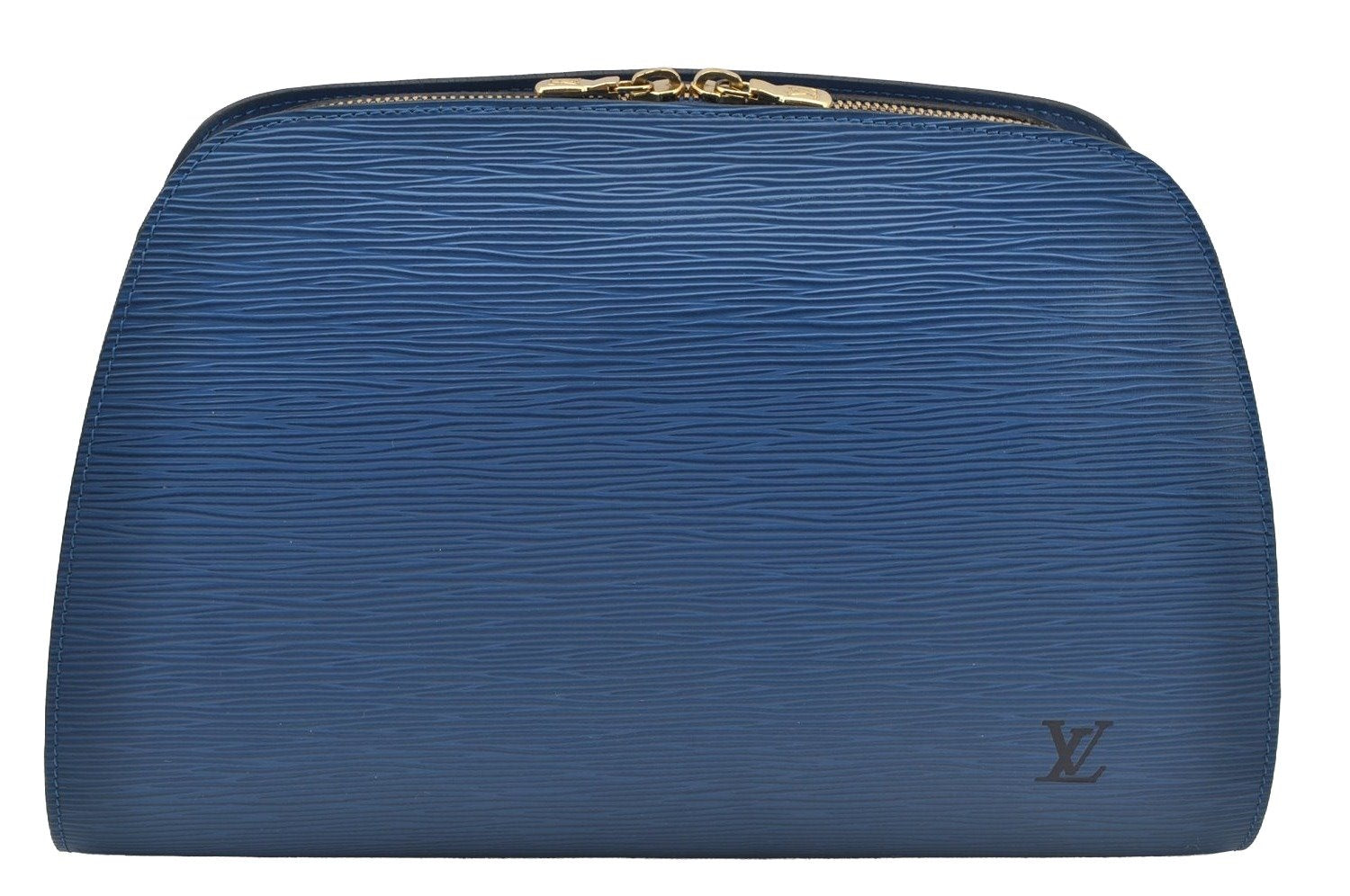 Authentic Louis Vuitton Epi Dauphine GM Cosmetic Pouch Blue M48435 LV 8625I