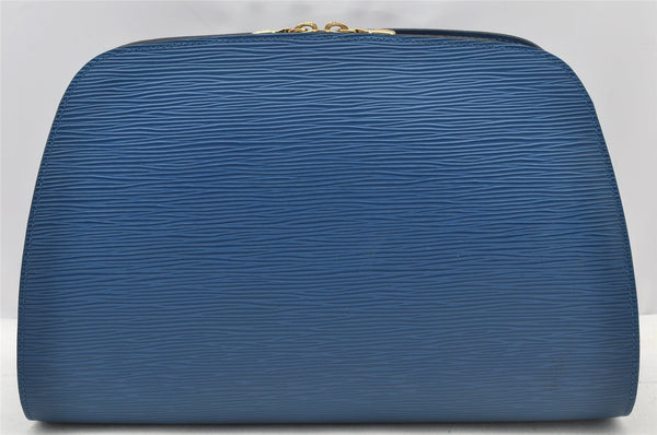 Authentic Louis Vuitton Epi Dauphine GM Cosmetic Pouch Blue M48435 LV 8625I