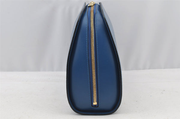 Authentic Louis Vuitton Epi Dauphine GM Cosmetic Pouch Blue M48435 LV 8625I
