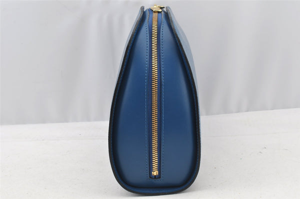Authentic Louis Vuitton Epi Dauphine GM Cosmetic Pouch Blue M48435 LV 8625I