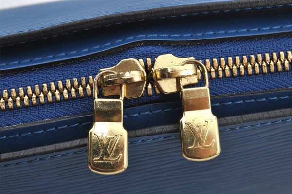 Authentic Louis Vuitton Epi Dauphine GM Cosmetic Pouch Blue M48435 LV 8625I
