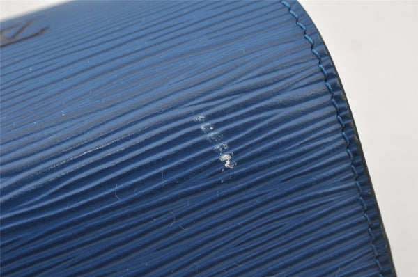 Authentic Louis Vuitton Epi Dauphine GM Cosmetic Pouch Blue M48435 LV 8625I