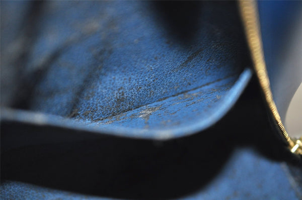 Authentic Louis Vuitton Epi Dauphine GM Cosmetic Pouch Blue M48435 LV 8625I