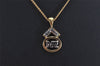 Authentic NINA RICCI Vintage Gold Tone Rhinestone Chain Pendant Necklace 8625J