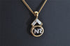 Authentic NINA RICCI Vintage Gold Tone Rhinestone Chain Pendant Necklace 8625J