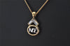 Authentic NINA RICCI Vintage Gold Tone Rhinestone Chain Pendant Necklace 8625J