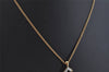 Authentic NINA RICCI Vintage Gold Tone Rhinestone Chain Pendant Necklace 8625J