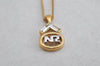 Authentic NINA RICCI Vintage Gold Tone Rhinestone Chain Pendant Necklace 8625J