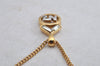 Authentic NINA RICCI Vintage Gold Tone Rhinestone Chain Pendant Necklace 8625J